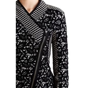Moth Jacquard Moto Zip up Jacket S